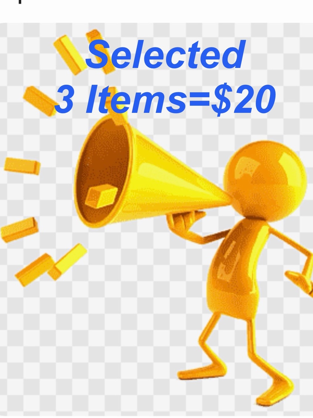 Many Items Marked 3 for $20